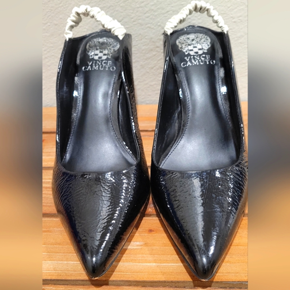 Vince Camuto Black White Women's Heels Shoes, Size 9.5